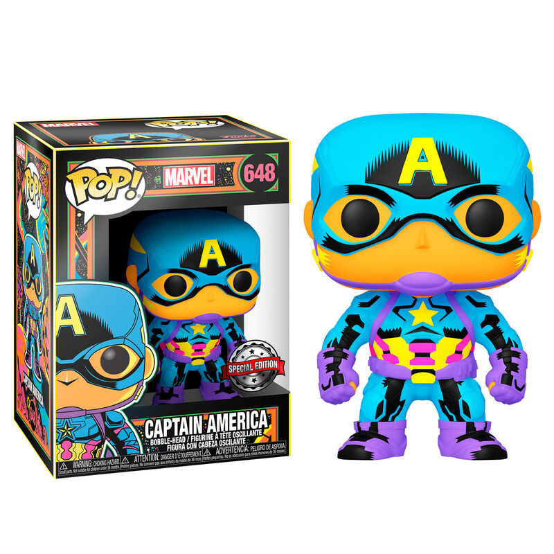 Funko POP Marvel Captain America Black Light Exclusive