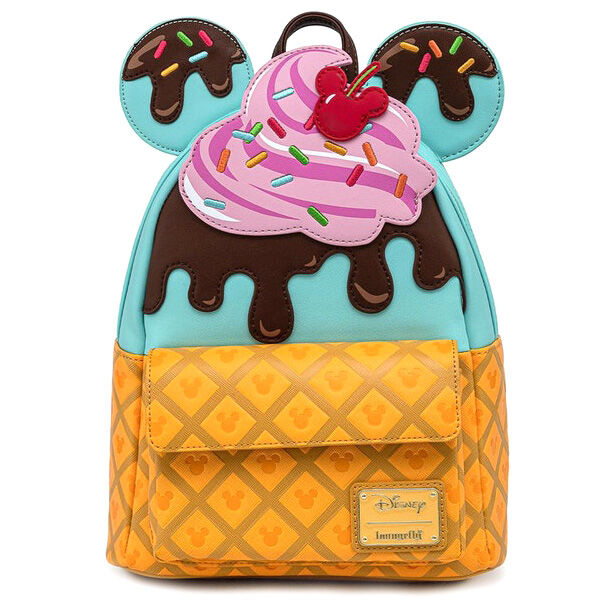 Loungefly Disney Mickey Minnie Glassyrutiga Ryggsäck