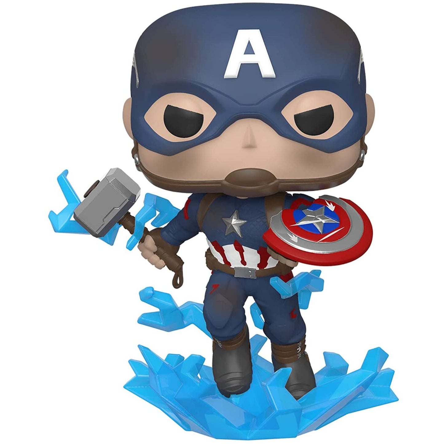 Funko POP Marvel Avengers Endgame Captain America Figur med Skadad Sköld & Mjolnir