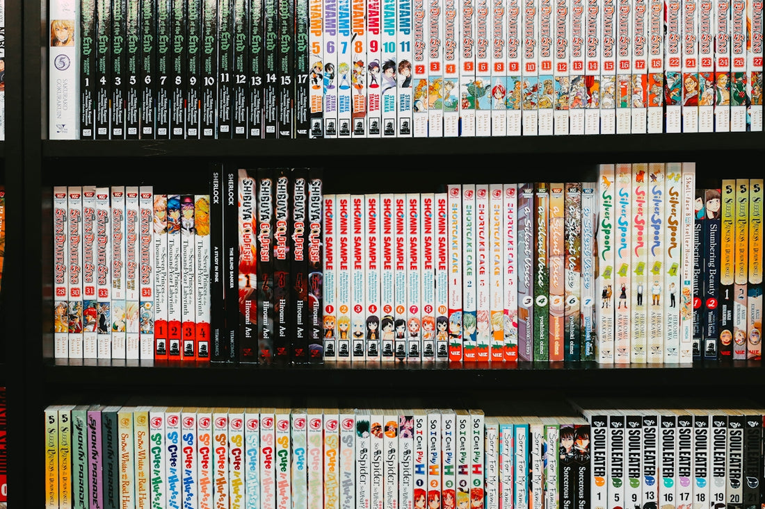 assorted-title books on rack