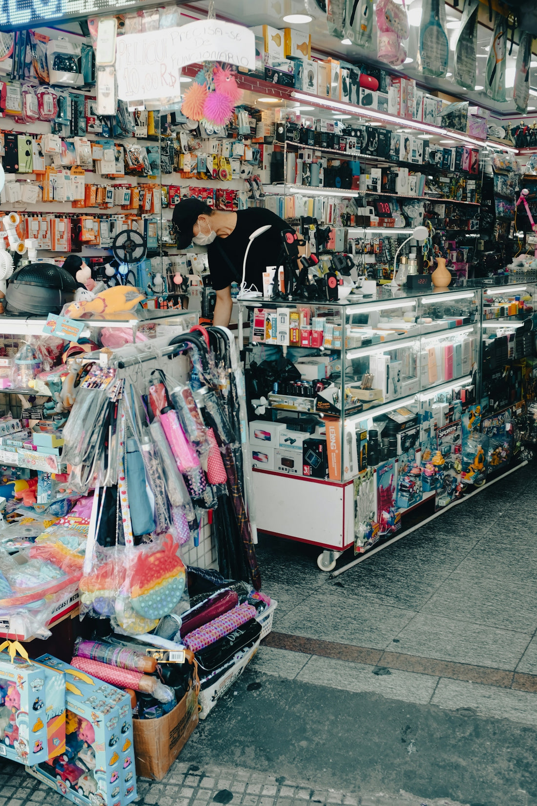 a person standing in a store
