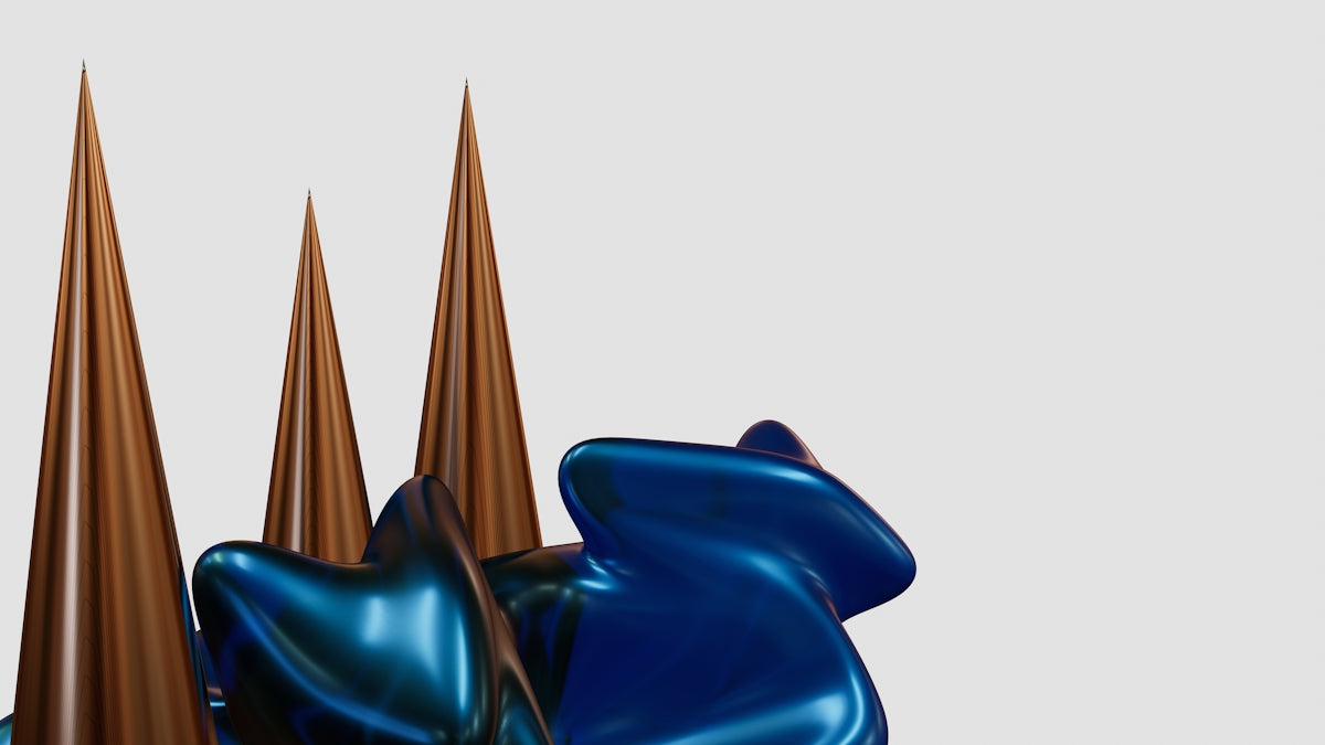 a computer generated image of a blue and brown object