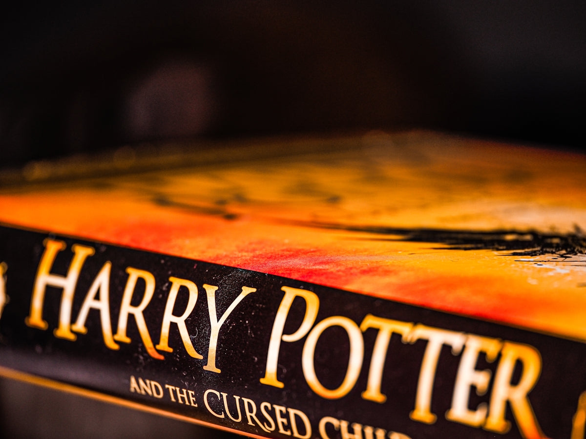 A close up of a harry potter book