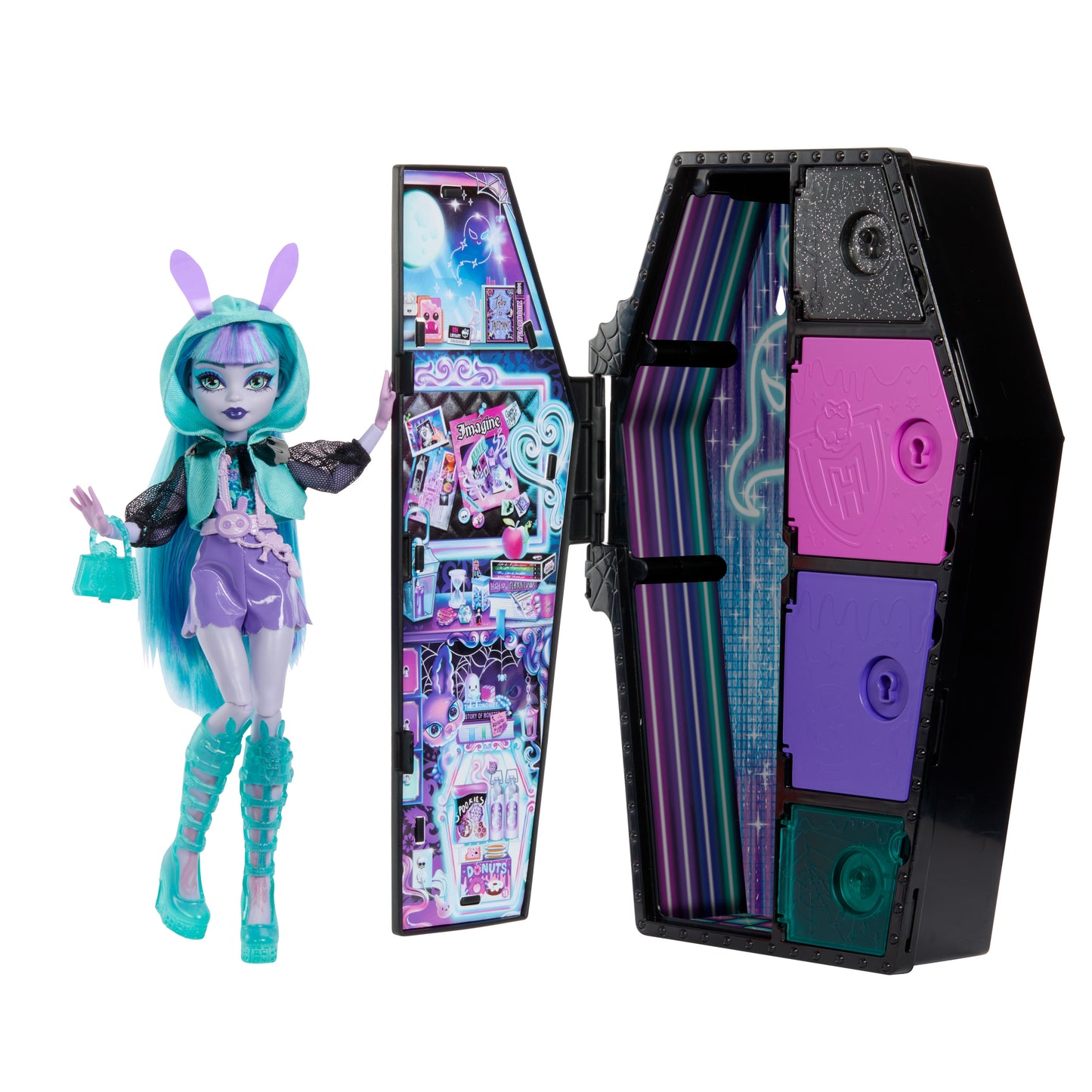 Monster High Skullmate Secrets Neon Frights Twyla Docka 25cm