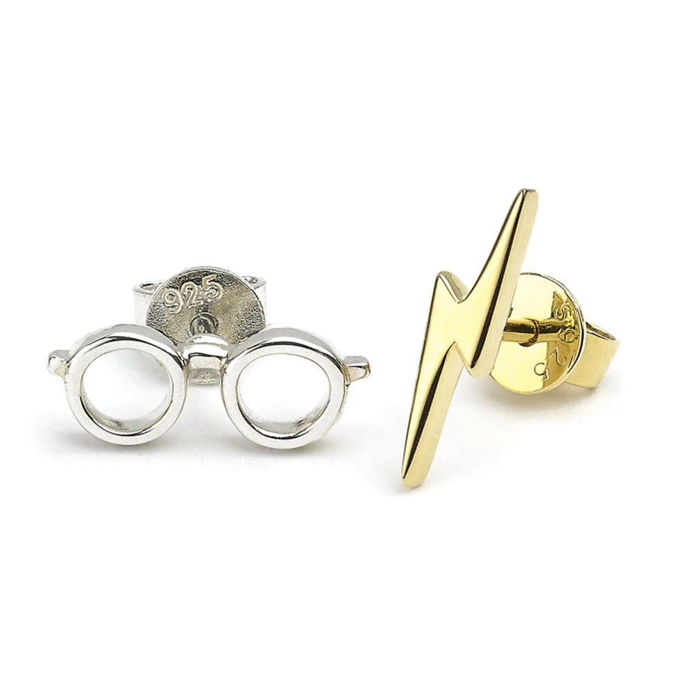 Harry Potter blixtnedslag & glasögon sterling silver guldpläterade örhängen