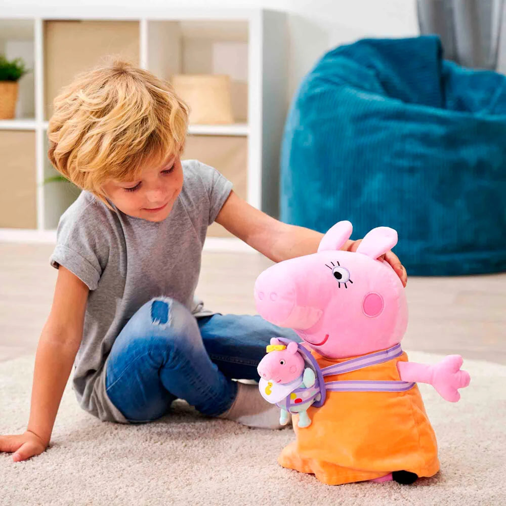 Greta Gris Mummy Pig med Evie gosedjur 33cm