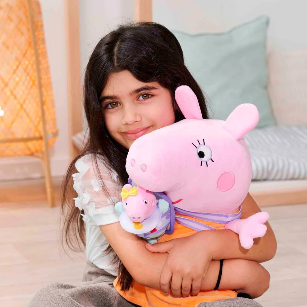 Greta Gris Mummy Pig med Evie gosedjur 33cm