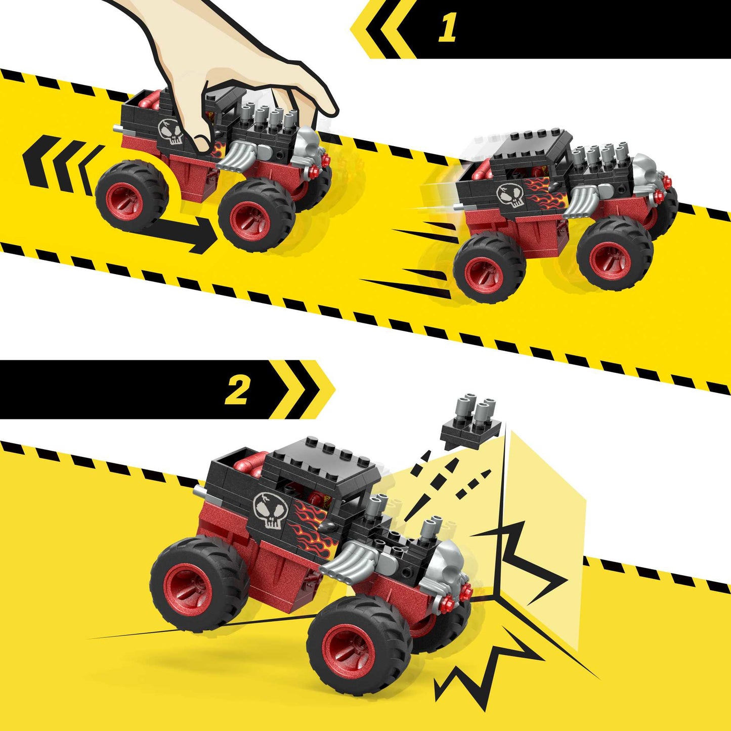 Hot Wheels Monster Trucks Bone Shaker Crush Course MEGA Construx