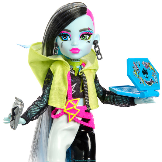 Monster High Skullmate Secrets Neon Frights Frankie Stein Docka 25cm