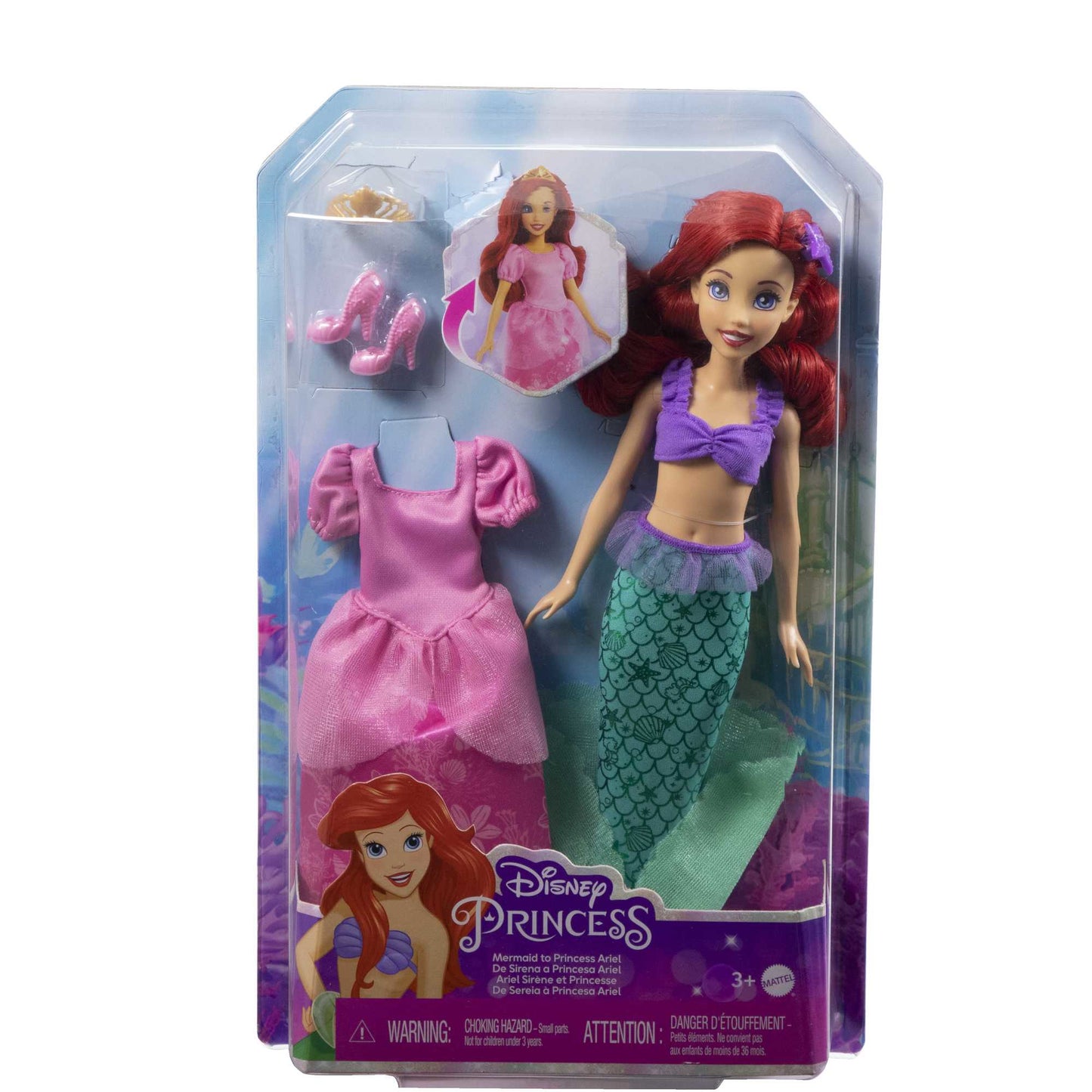Disney The Little Mermaid - Mermaid to Princess Ariel Docka