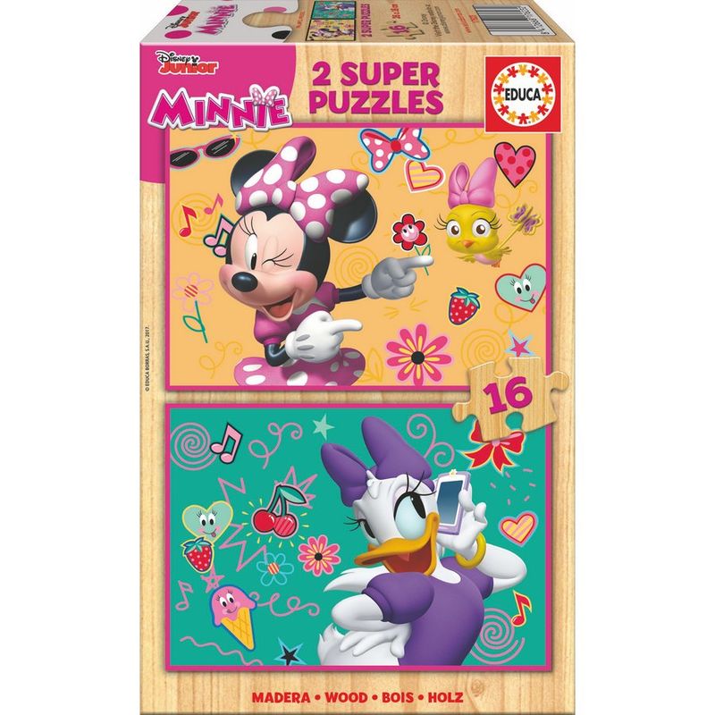 Disney Minnie och de glada hjälparna träpussel 2x16 bitar