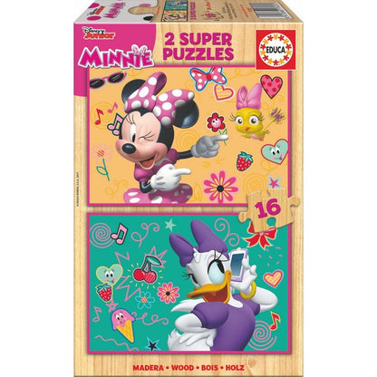 Disney Minnie och de glada hjälparna träpussel 2x16 bitar