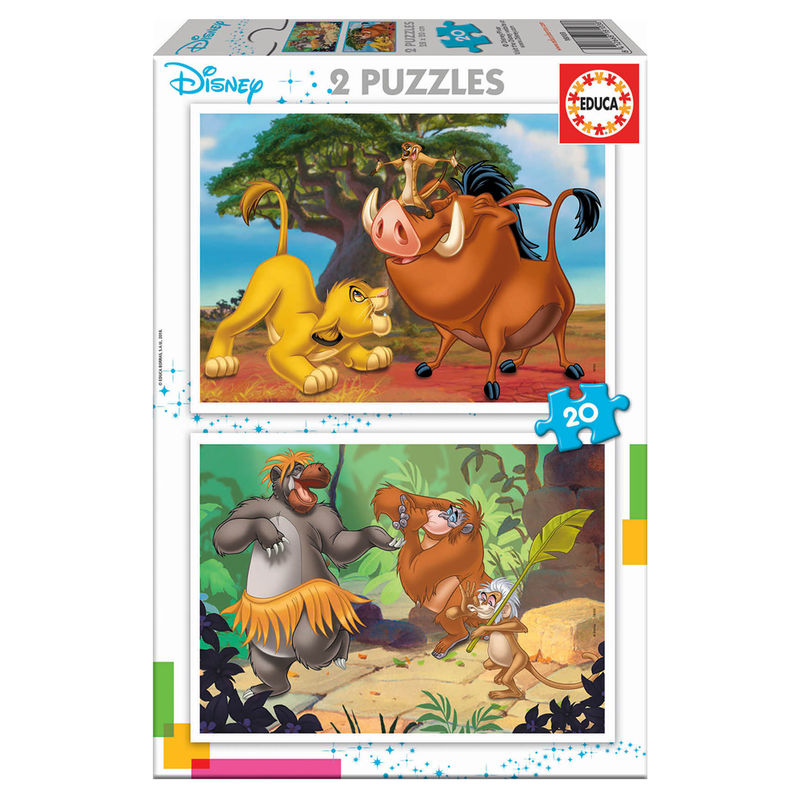 Disney Lejonkungen och Djungelboken pussel 2x20 bitar