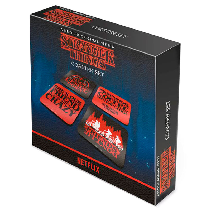 Set 4 Posavasos Stranger Things - Perfekt för Fans