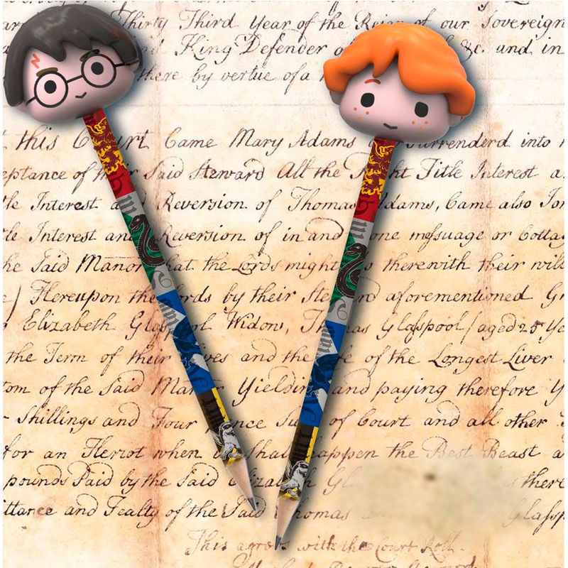 Harry Potter Set: 2 Blyertspennor med 3D Suddgummin