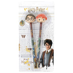 Harry Potter Set: 2 Blyertspennor med 3D Suddgummin
