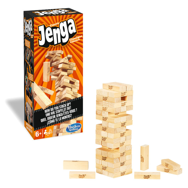 Hasbro Gaming Jenga Finmotorik - Klassiskt Spelet med Träklossar