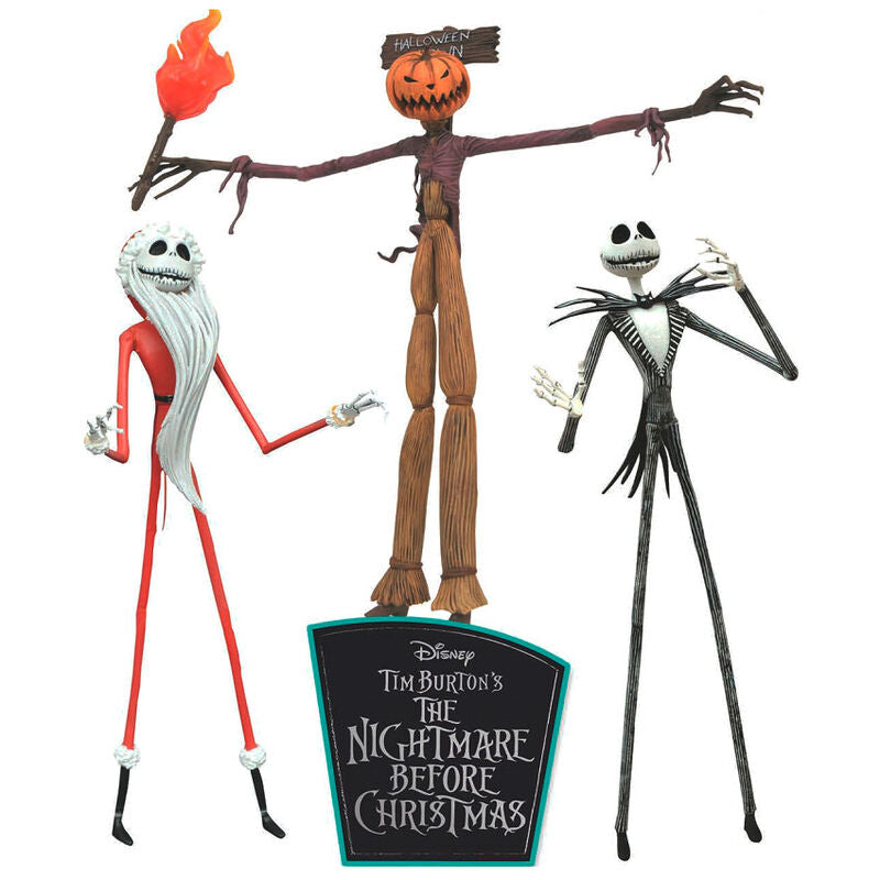 Disney Nightmare Before Christmas Set med 3 Actionfigurer 18cm