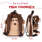 Max Monkey vändbar Ryggsäck med Gosedjur 25 cm