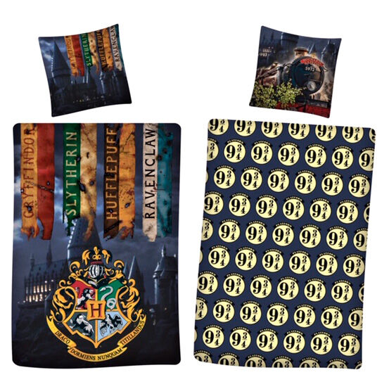 Harry Potter Vändbar Duvet Cover Säng 90cm