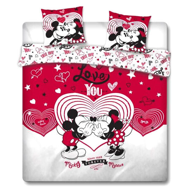 Disney Mickey och Minnie Kärlek Duvet Cover Bed 135cm
