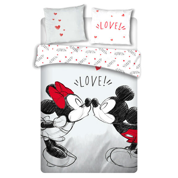 Disney Mickey och Minnie Kärlek Duvet Cover Bed 135cm