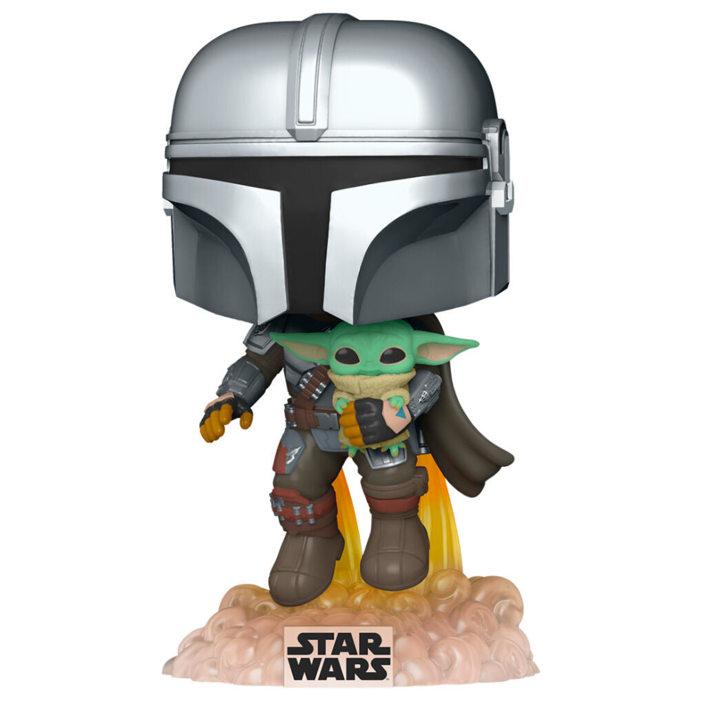 POP Figur Star Wars The Mandalorian Mando Flygande med Jetpack