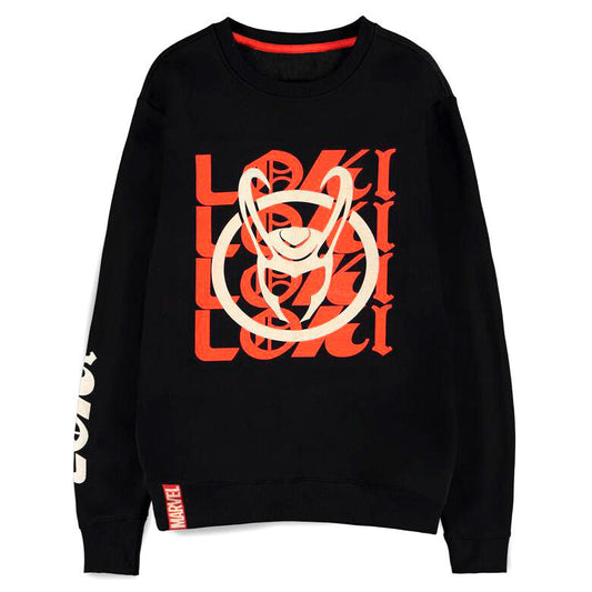 Marvel Loki Logo Text crewneck sweater