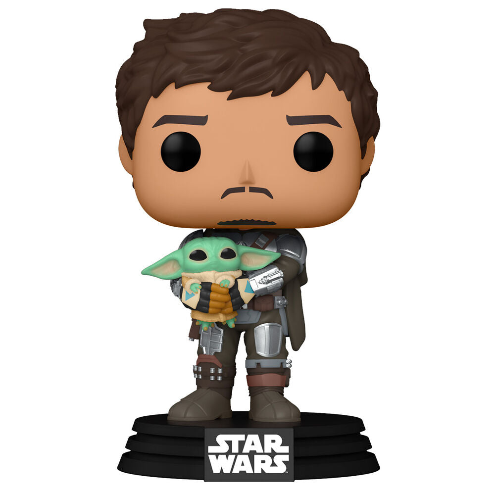 Funko POP Figur Star Wars Mandalorian Mando Håller Barn