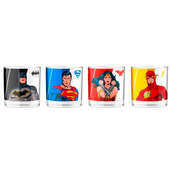 DC Comics Superhjältar Set med 4 Mini Glas