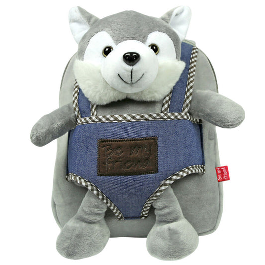 Husky Harry Vändbar Ryggsäck med Plyschleksak 26cm