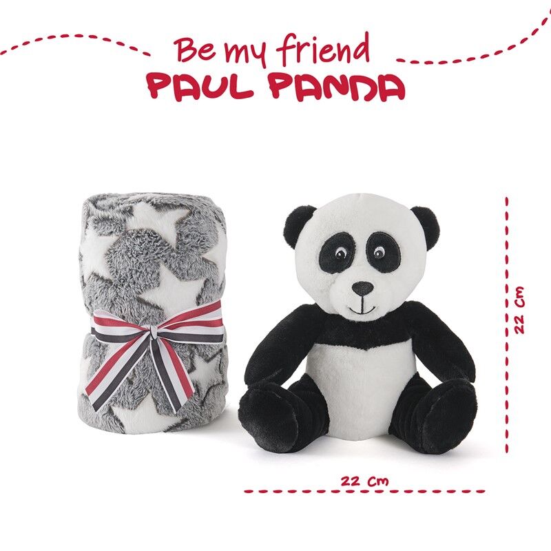 Panda Bear Mjukfilt med Gosedjur 22cm