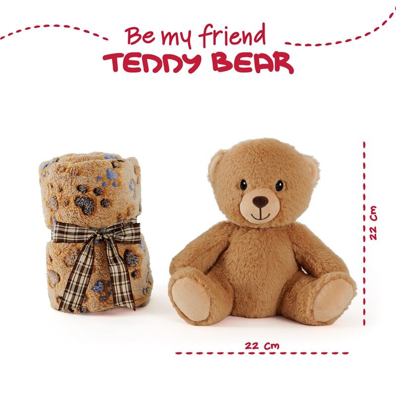 Teddy Bear Mjukfilt + Gosedjur 22cm