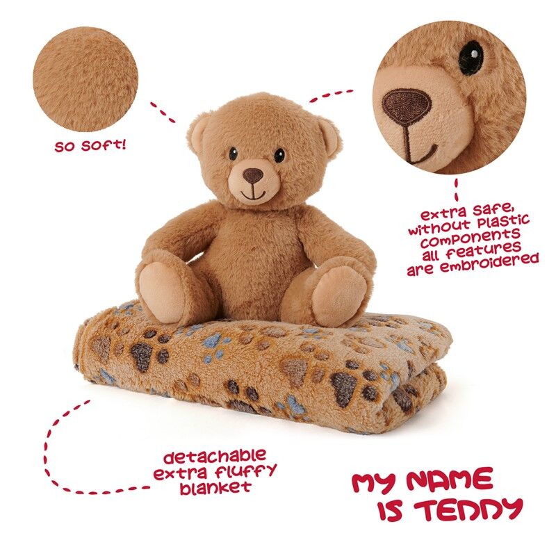 Teddy Bear Mjukfilt + Gosedjur 22cm