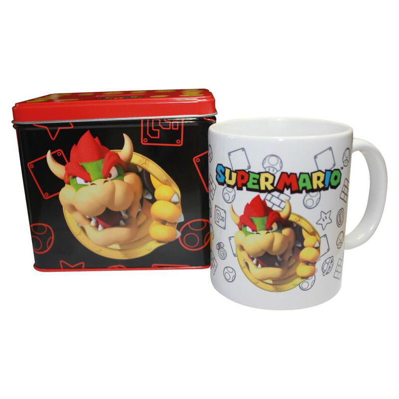 Ceramic mug. Metal money box.