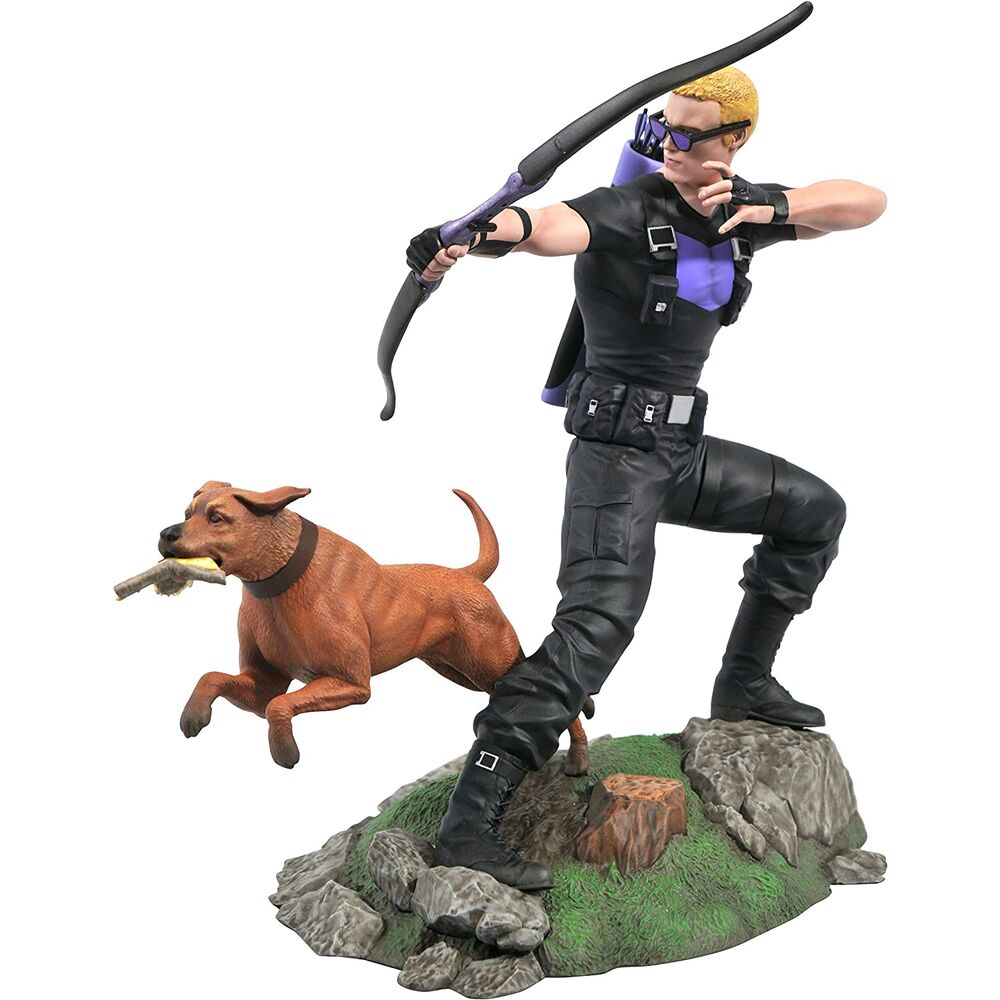 Marvel Gallery Comic Hawkeye & Dog Diorama Staty 23 cm