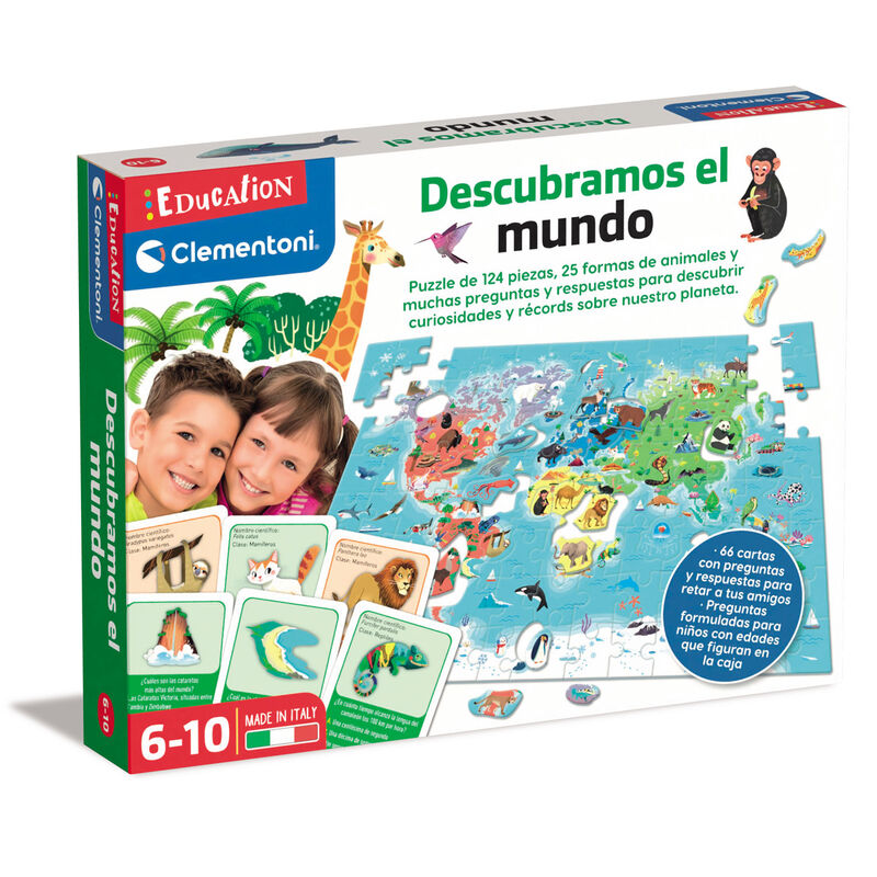 Age: 6-10 years old. A puzzle and many game activities to discover the animals of the world