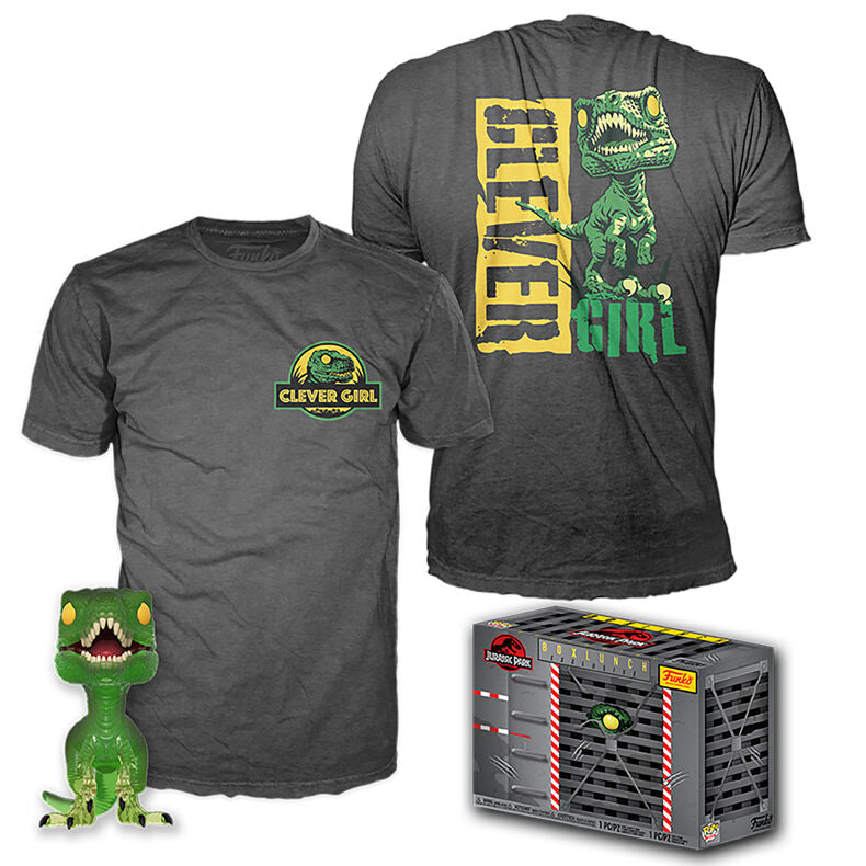 Set med POP & T-shirt Jurassic Park Velociraptor Exclusive Storlek L