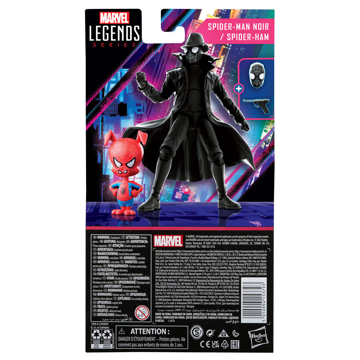 Marvel Legends Spiderman Into the Spider-Verse Spiderman Noir och Spider-Ham Set 2 Figurer 15cm