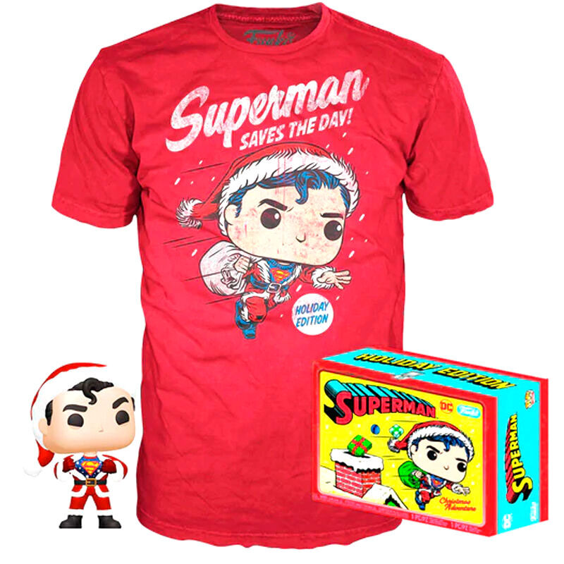 DC Comics Superman Exclusive Flocked T-Shirt & Funko POP Set