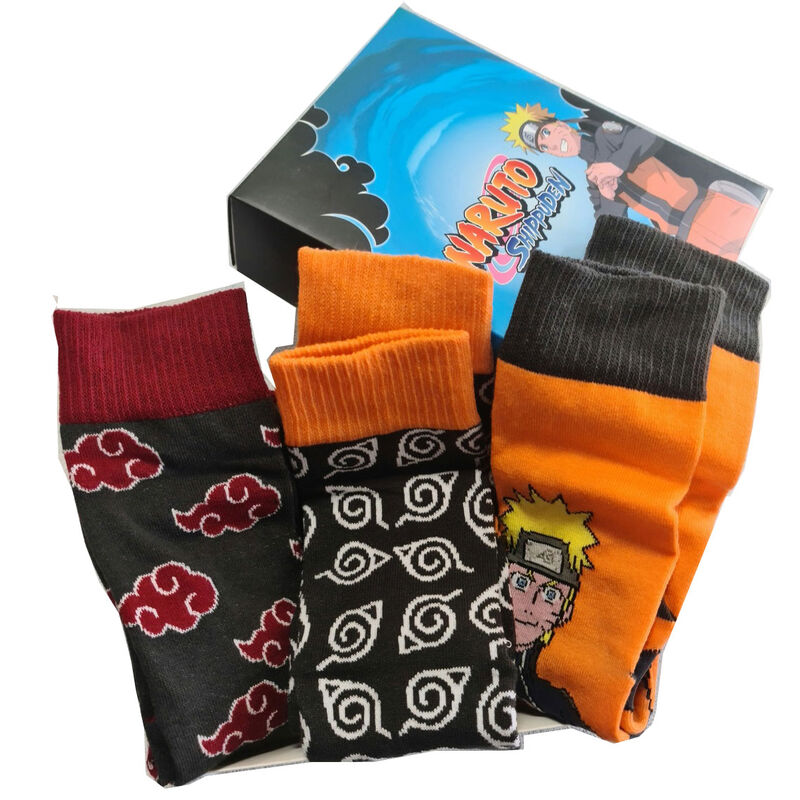 Naruto Shippuden Assorterat Paket med 3 Strumpor för Vuxna