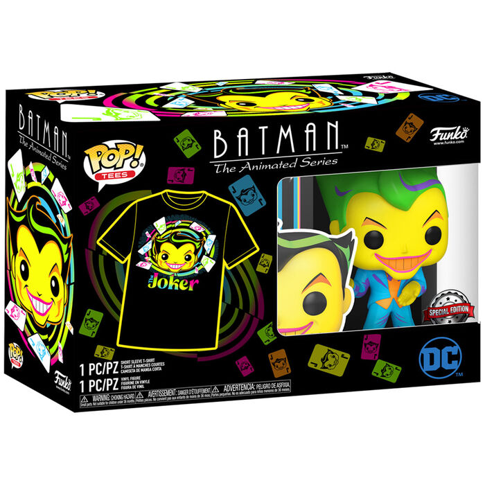 DC Comics Batman Joker Exclusive Set Figur & T-shirt Storlek S
