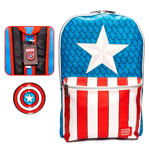 Loungefly Marvel Captain America Rygsäck med Pin 45cm