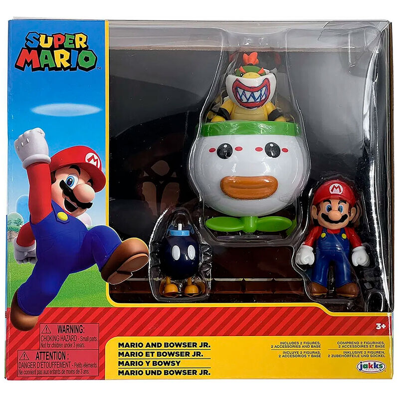 Super Mario Bros Mario och Bowser Jr. blisterfigurer 6cm