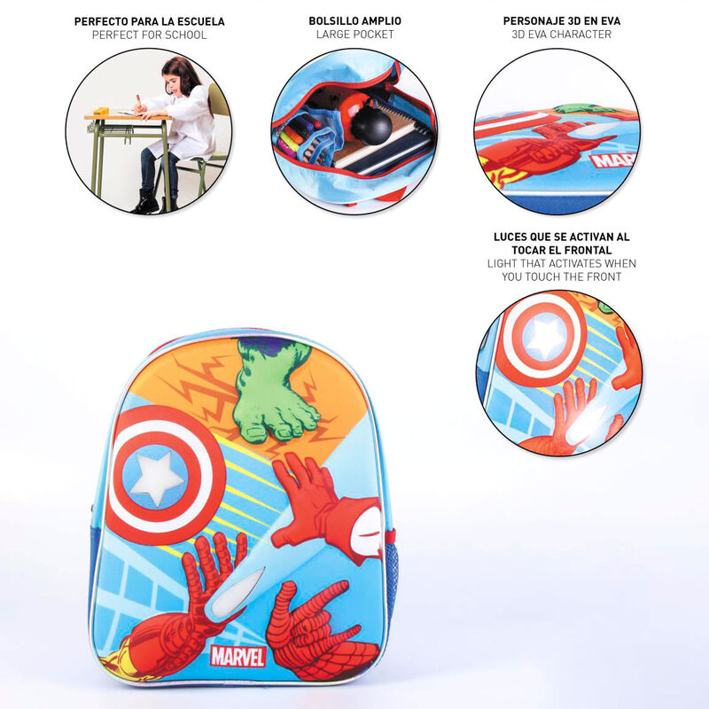 Marvel Avengers 3D Ryggsäck med Ljus 31cm