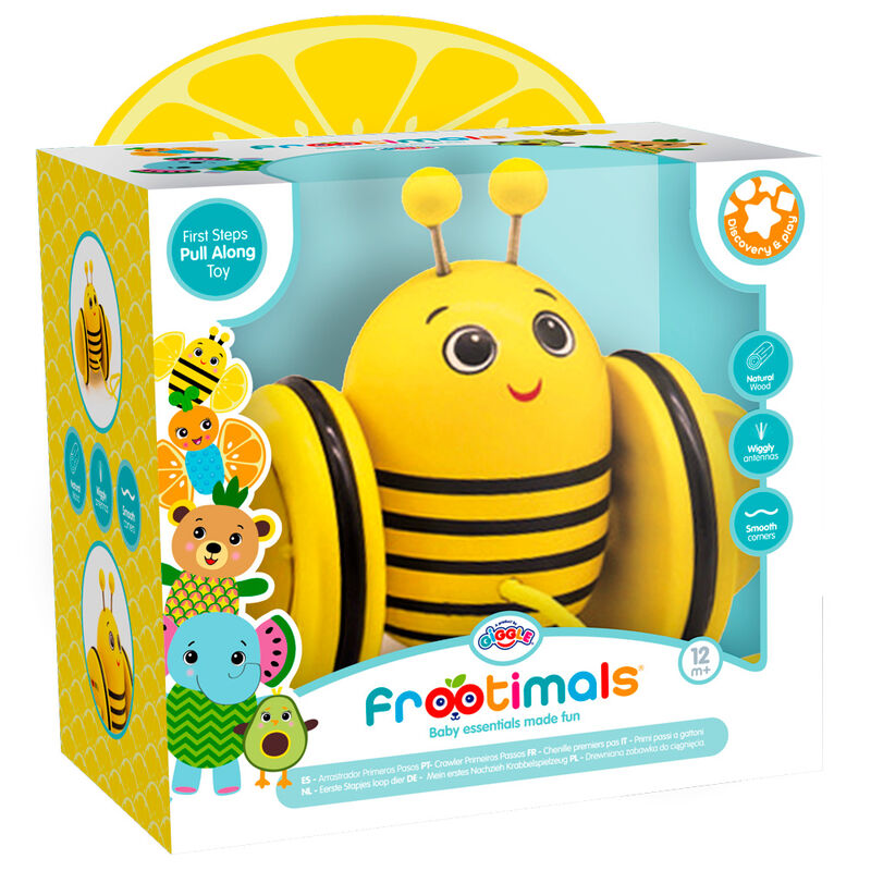 Frootimals Bizzy Lemonbee Trähjul - Första Steg Gående Leksak