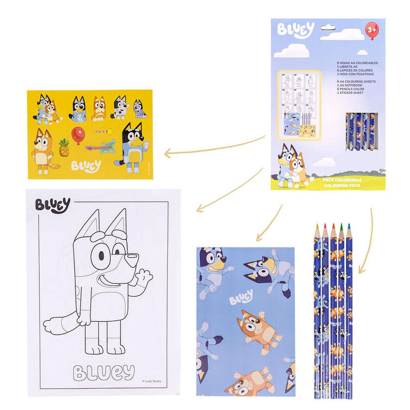 Bluey Målarset med Kontorsmaterial