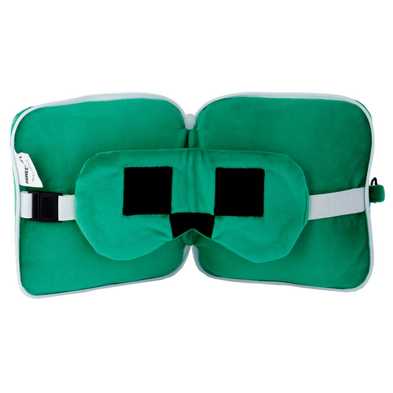 Relaxeazzz Minecraft Creeper Resekudde med Ögonmask