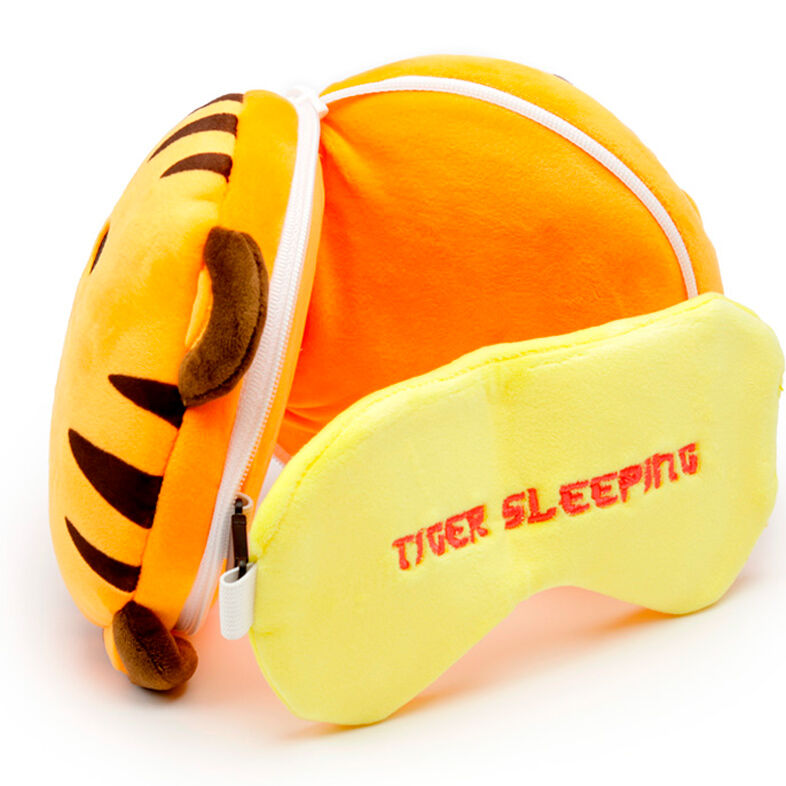 Relaxeazzz Adoramals Tiger Resor Kudde med Ögonmask