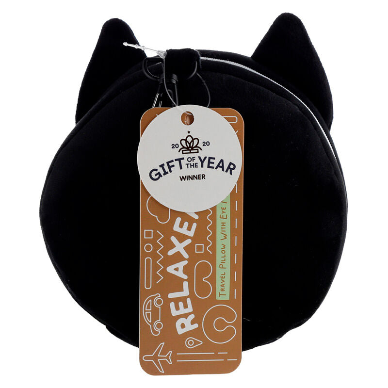 Relaxeazzz Katt Resekudde med Ögonmask